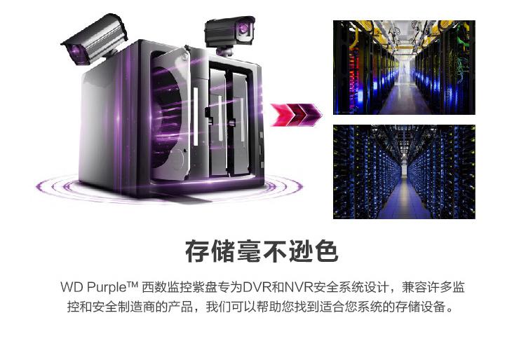 西部数据紫盘WD62EJRX监控硬盘6T/SATA/128MB(个)