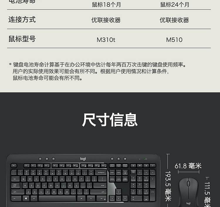 罗技MK540键鼠套装(套)