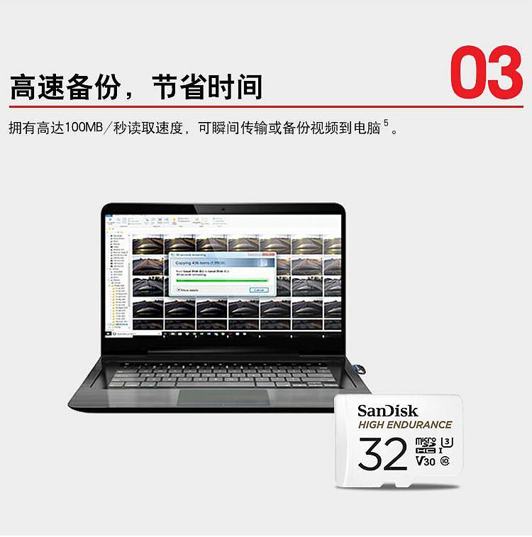 闪迪SDSQQNR-032G-ZN6IATF卡白色32G/适用行车记录仪(个)