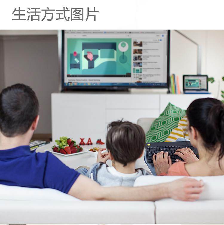 罗技K400-Plus无线触控键盘黑色(个)