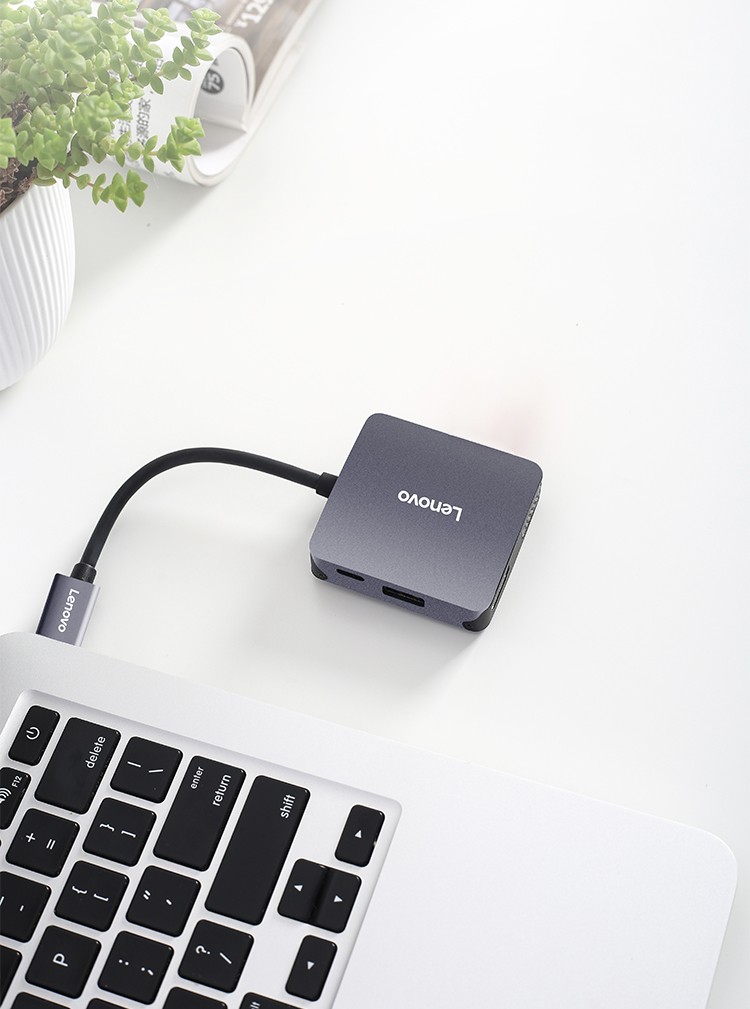 联想F1-C06 Type-C扩展坞一转六转接头USB-C转HDMI/VGA转换