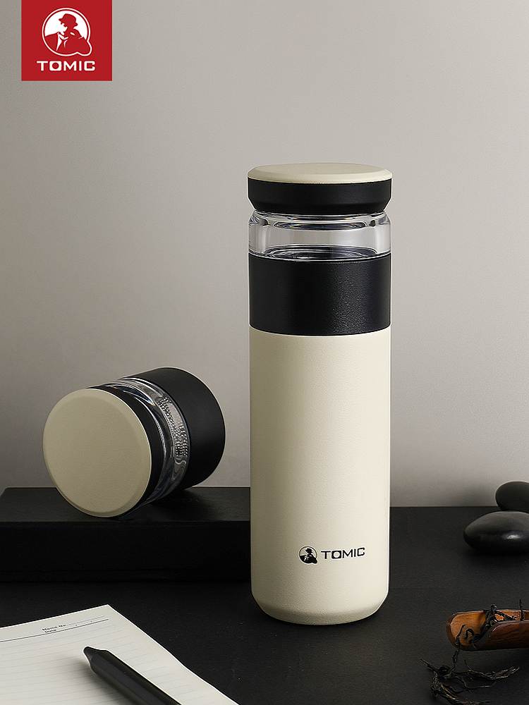 特美刻TW6002001茶水分离保温杯黑色盖子+白色杯身520ml(个)