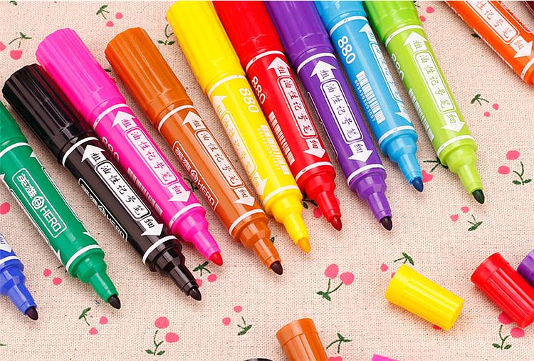 英雄 no.880-12 记号笔大双头记号笔 12色/盒 (单位:盒)