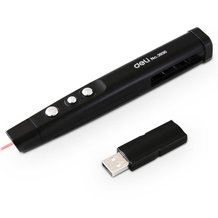 得力 3930 一体式翻页激光笔 （单位 支） 黑