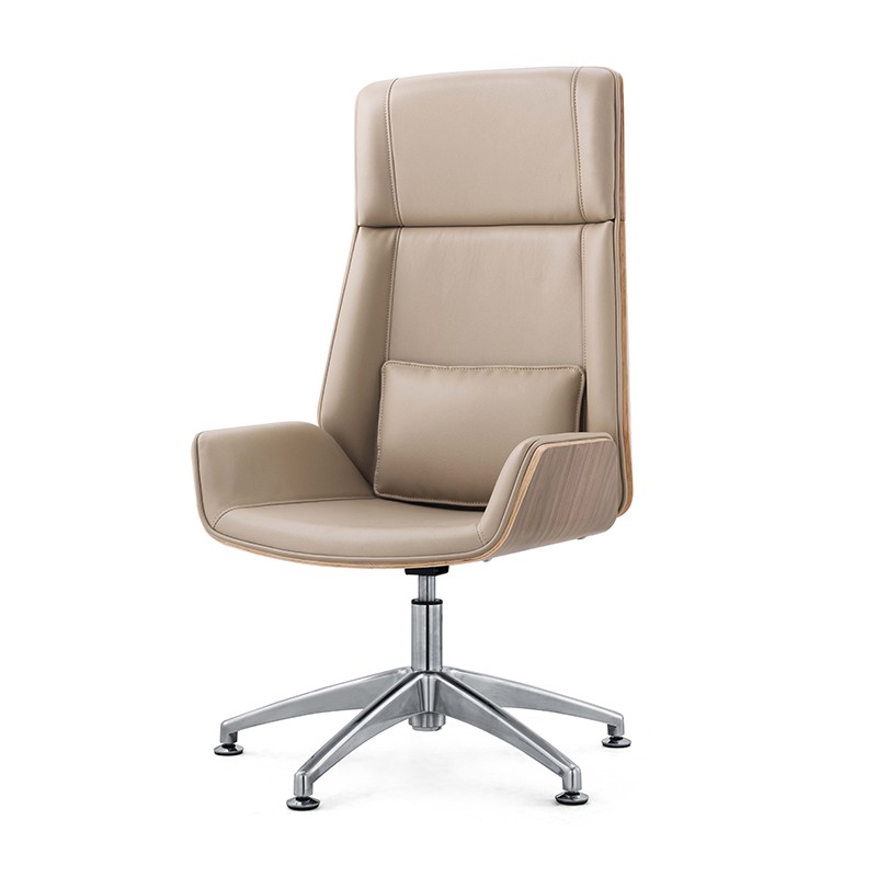 迪欧 办公家具 人体工学升降电脑椅 老板椅办公椅de6725ah 米灰色西皮