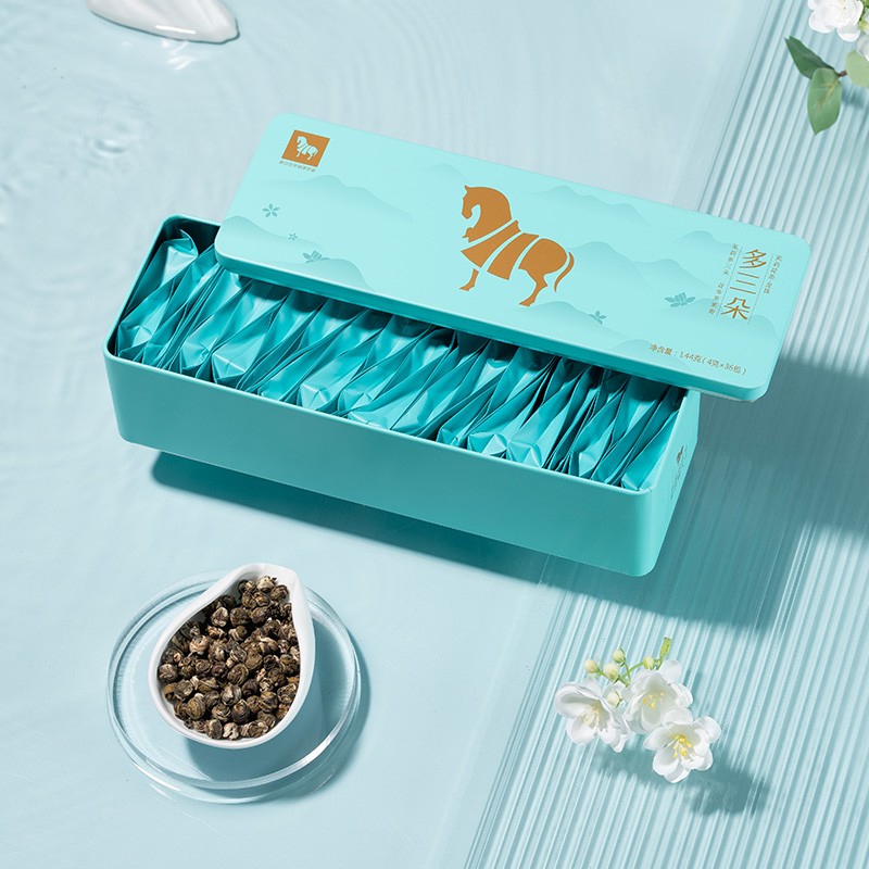 八马茶业e0100多三朵茉莉花茶龙珠144克/盒(单位:盒)|茶叶|茶包及茶叶